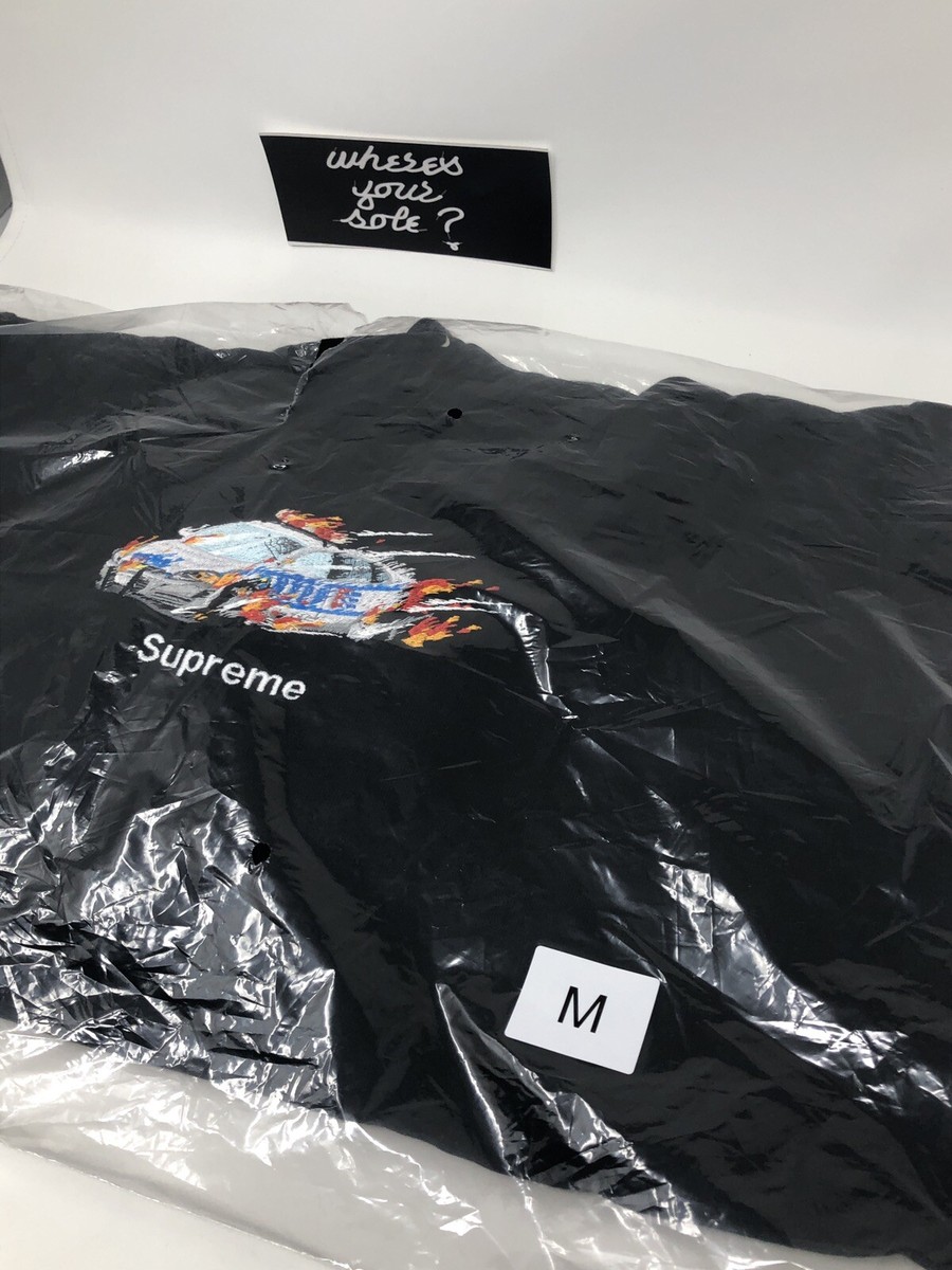 Supreme Cop Car Logo Hooded Sweatshirt hoodie Black Medium M New