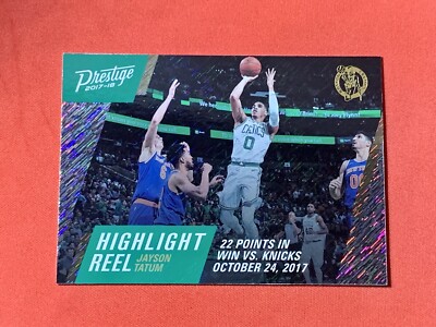 Jayson Tatum RC 2017-18 Prestige Highlight Reel #7 Rain Prizm