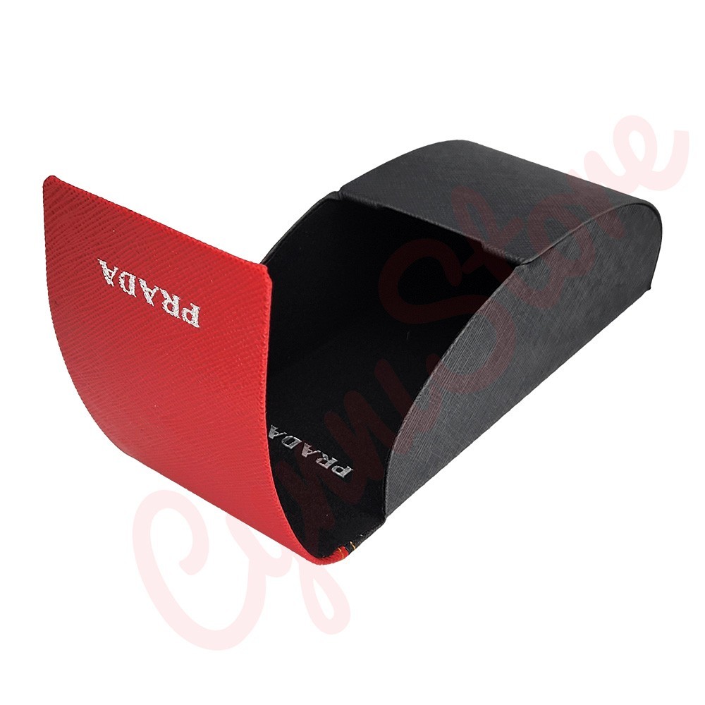 Prada Universal Red Medium Hard Case for Sunglasses with Cleaning