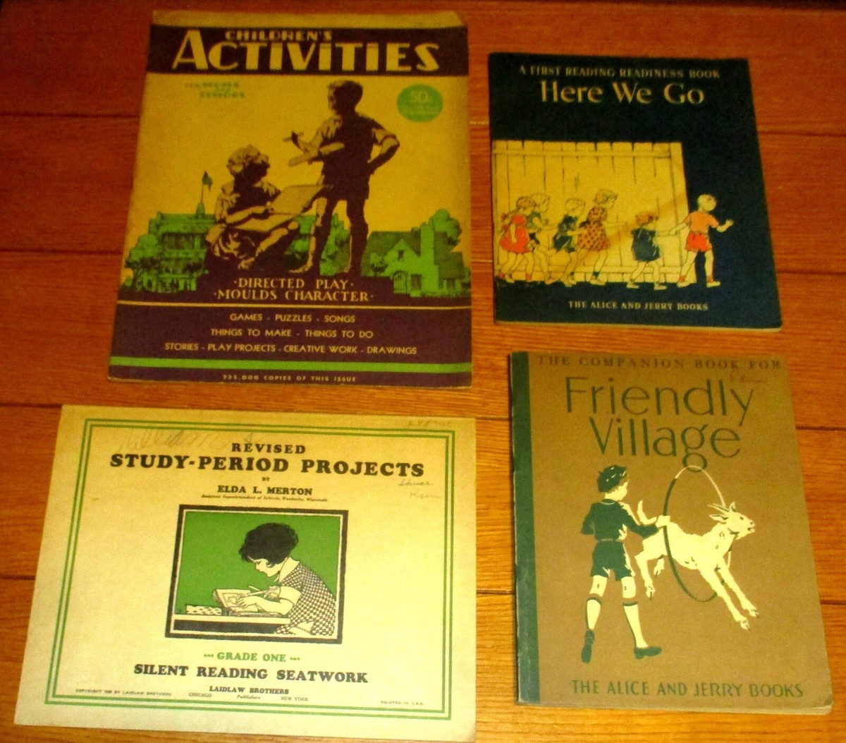 Vintage Children's Early School Reading & Learning Book Lot (4