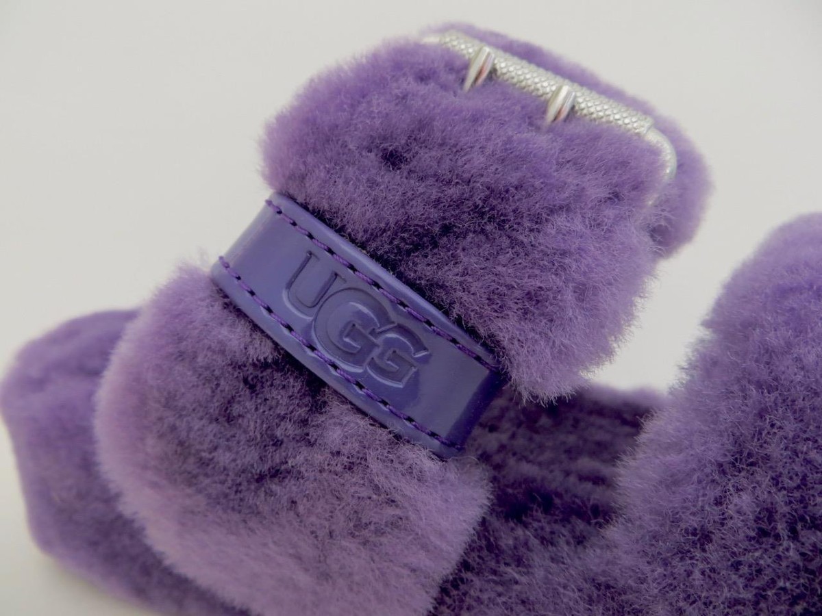 New NIB Ugg Fuzz Yeah Violet Bloom Purple Sheepskin Slipper
