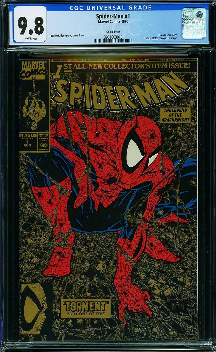 Spider-Man #1 CGC 9.8 Gold! Silver! Green! 1990 Todd McFarlane 3