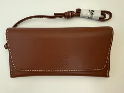 NEW CELINE Authentic Brown Sunglasses Eyeglasses Wristlet Case w