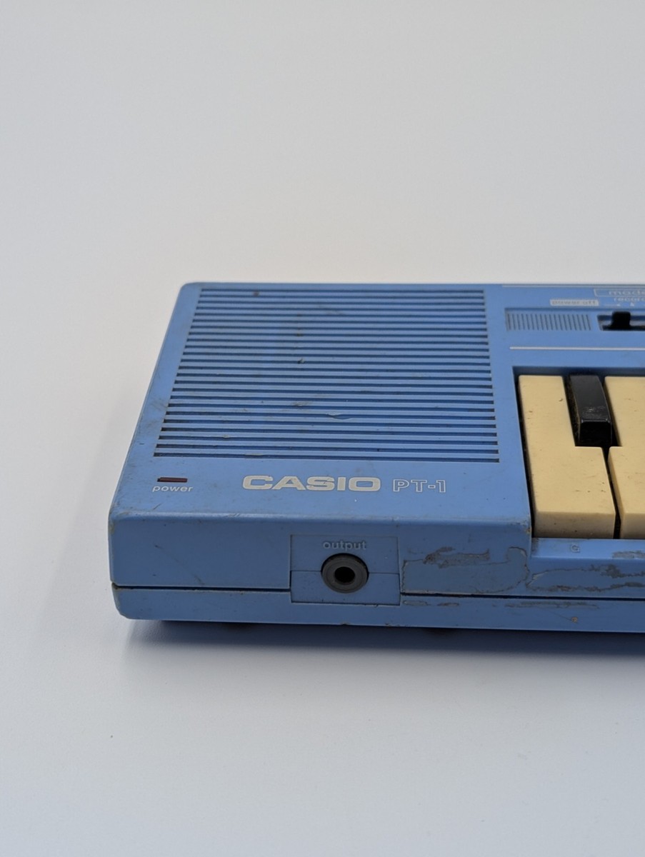 Vintage Casio PT-1 Rare Color Keyboard Mini Synthesizer Baby Blue