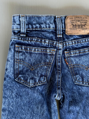 Vintage Little Levis Acid Washed Denim Jeans Youth Kids Size 4