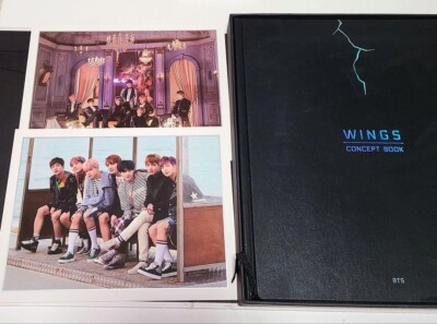 BTS WINGS CONCEPT BOOK Official Photo Book Photo Card Out Box KPop