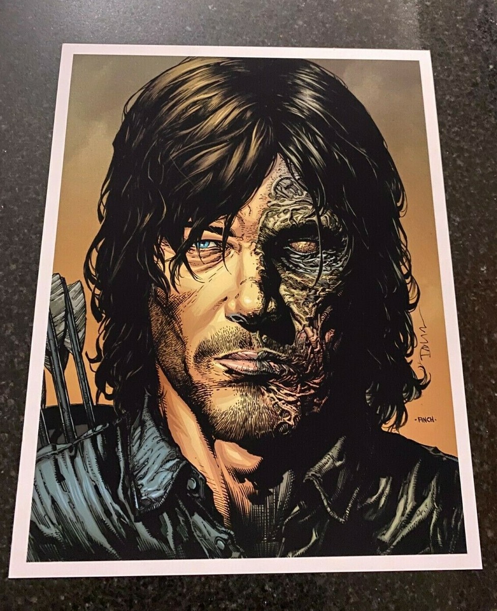 Signed Walking Dead 8.5x11 DARYL DIXON Print by Dave McCaig