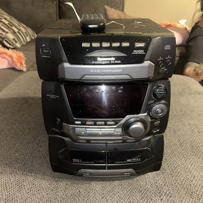 Panasonic SA-AK25 5 CD Changer Dual Tape Stereo System Remote