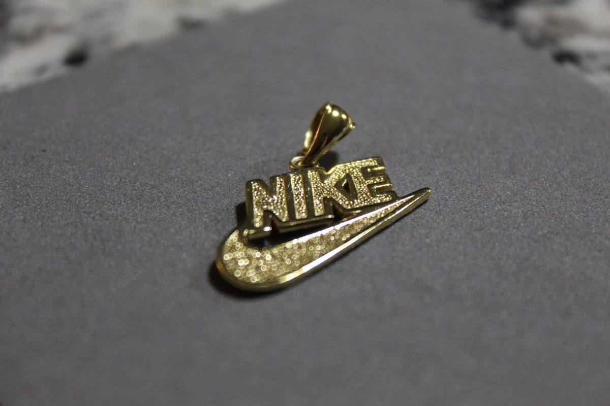 Gold Nike Swoosh Pendant Retro 925 Sterling Silver 14k | eBay