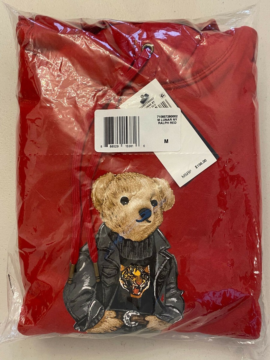 $198 Polo Ralph Lauren Lunar New Year Tiger Polo Bear Red Hoodie