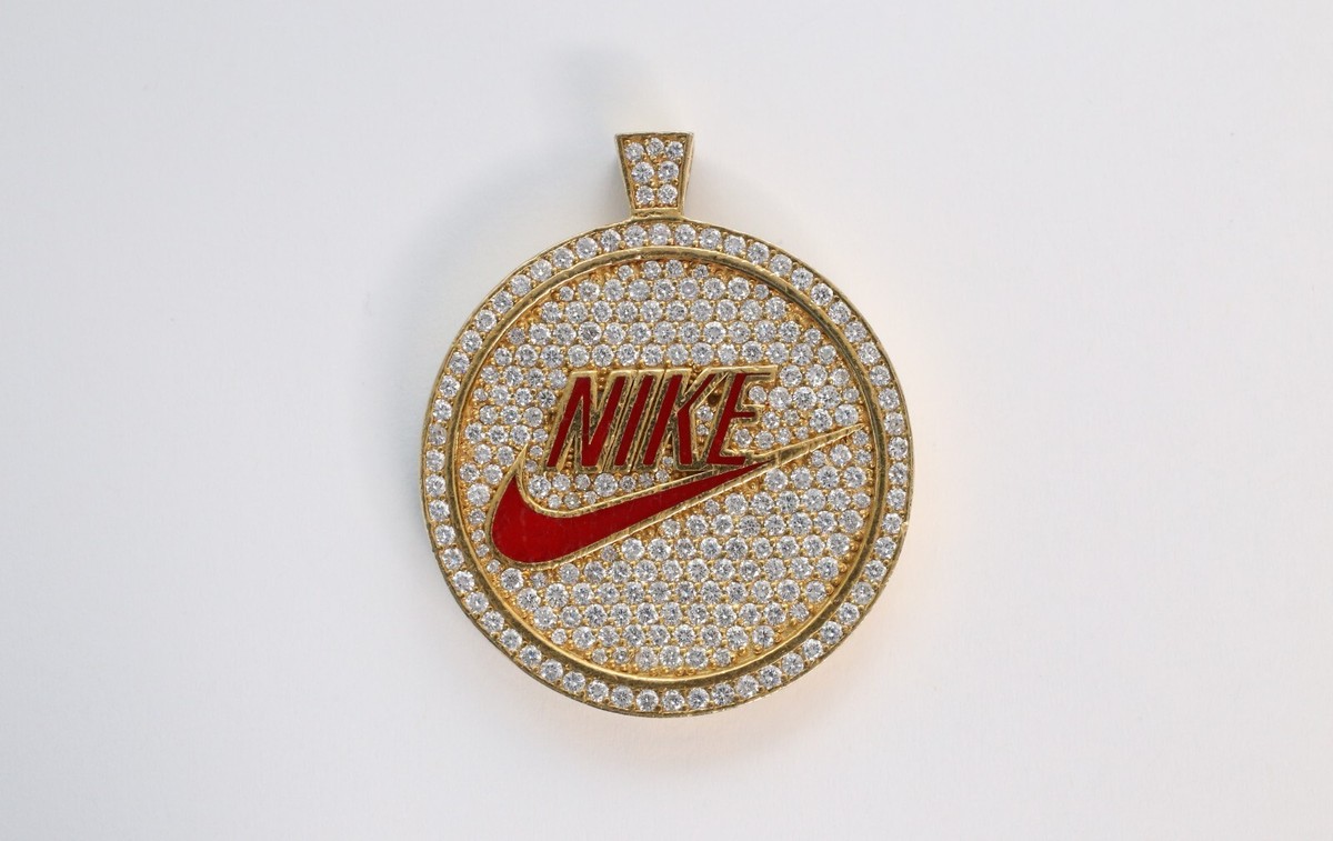 Beautiful 14k Yellow Gold NIKE Pendant with Diamonds, 25.5 g | eBay