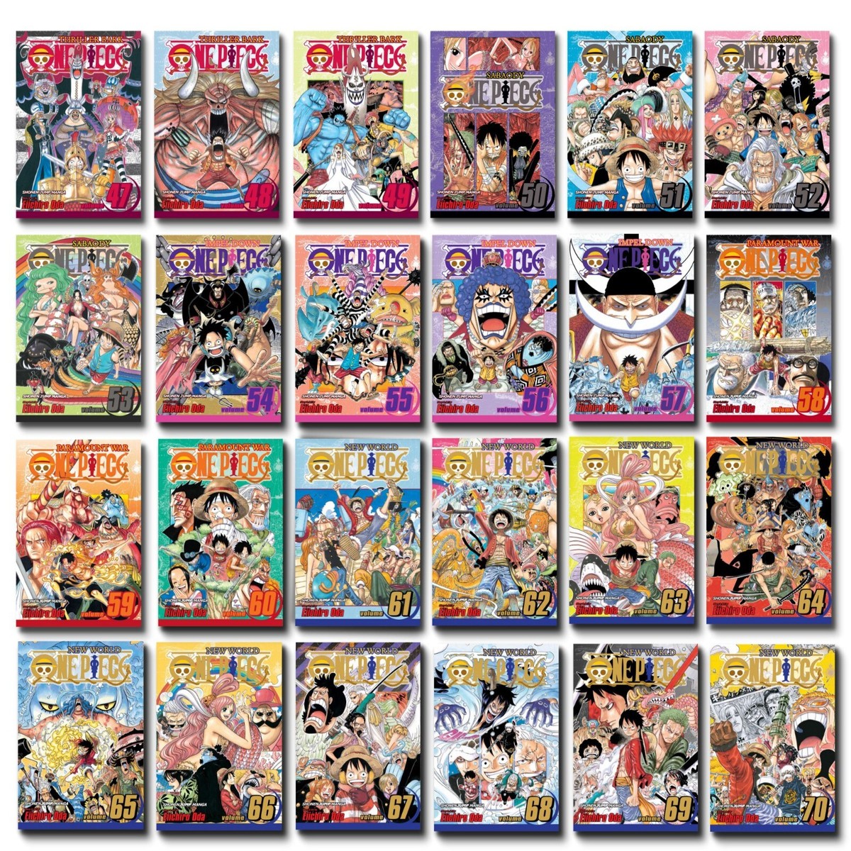 One Piece Manga Set 3 47-70, Thriller Bark to New World