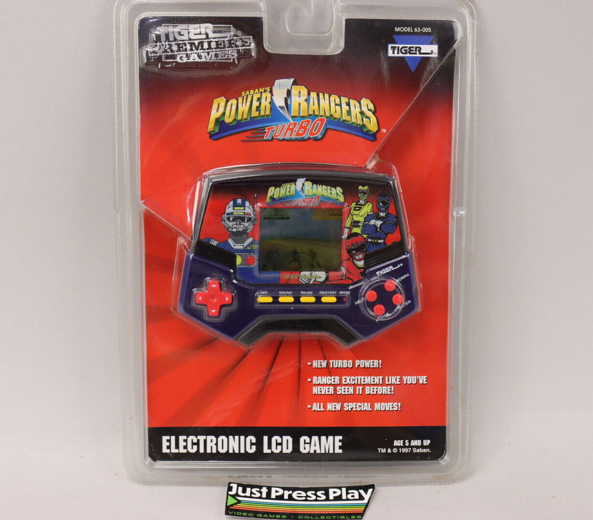 NOS 1997 Tiger Premier Games Power Rangers Turbo Electronic LCD