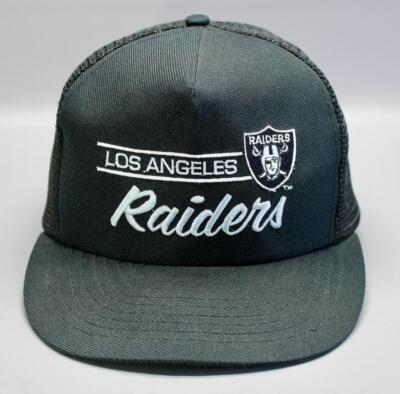 VINTAGE '90s LOS ANGELES RAIDERS SCRIPT HAT • ANNCO MESH BACK