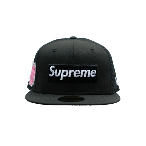 NWT Supreme New Era Black Box Logo Championship Hat Cap 7 3/8 SS25