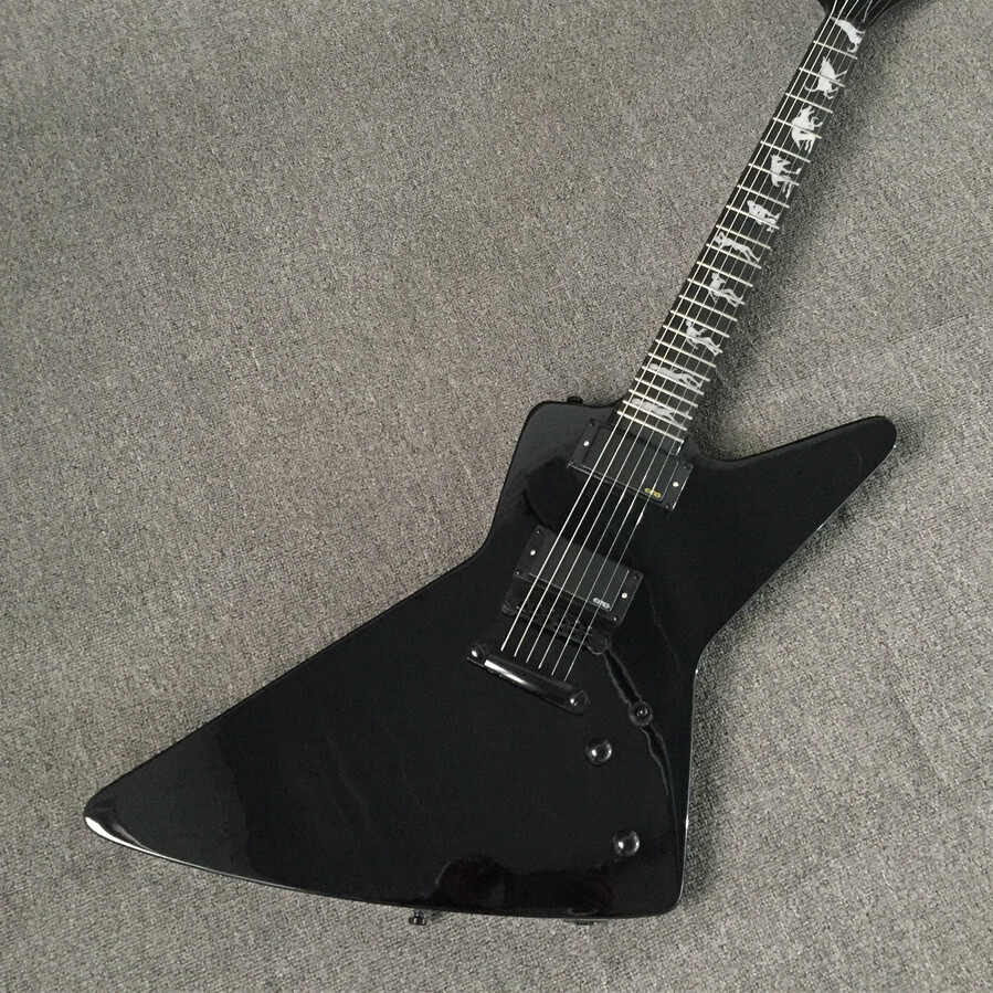 Custom Black James Hetfield Explor Man to Wolf Electric Guitar HH