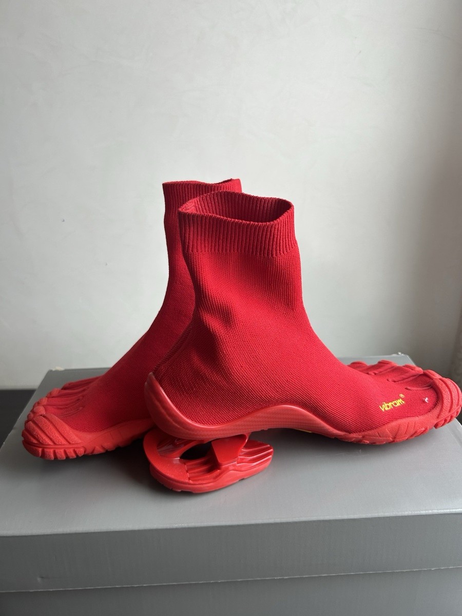 BALENCIAGA x Vibram Five Fingers Split Toe Heeled Sock Boots AW20