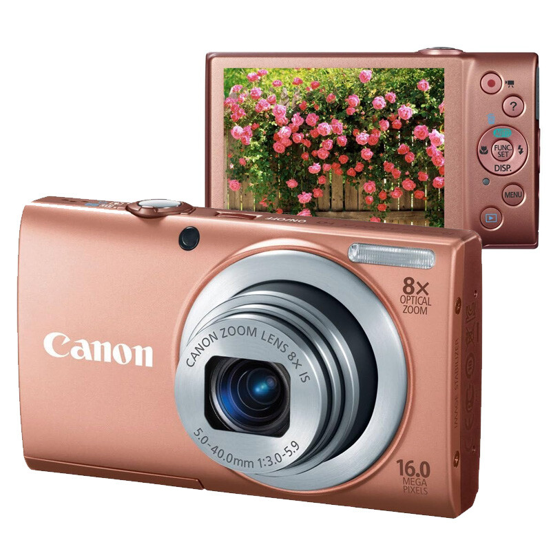 Canon PowerShot A4000 IS 16.0MP 8x zoom Digital Camera Pink/Silver