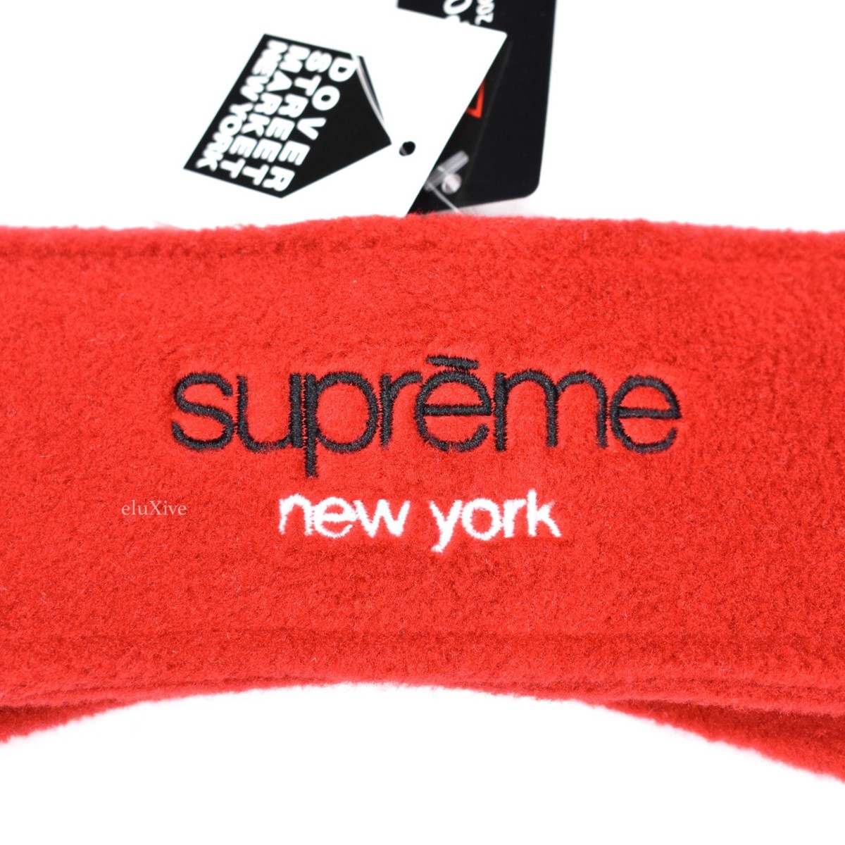 NWT Supreme NY Classic Logo Polartec Fleece Men's Headband Red