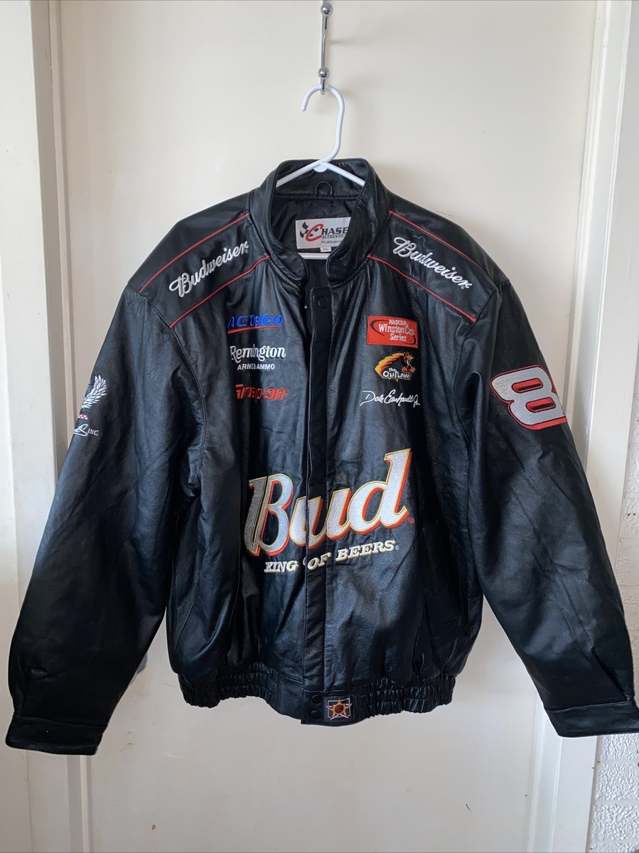 Nascar Dale Earnhardt Jr Leather Jacket Bud King Of Beers Size XL