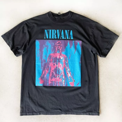 Nirvana sliver Black 90s T shirt Size S-5XL Cotton Men DO226 | eBay