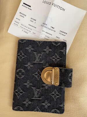 LOUIS VUITTON Monogram Denim Agenda PM Mini Binder Card Bill
