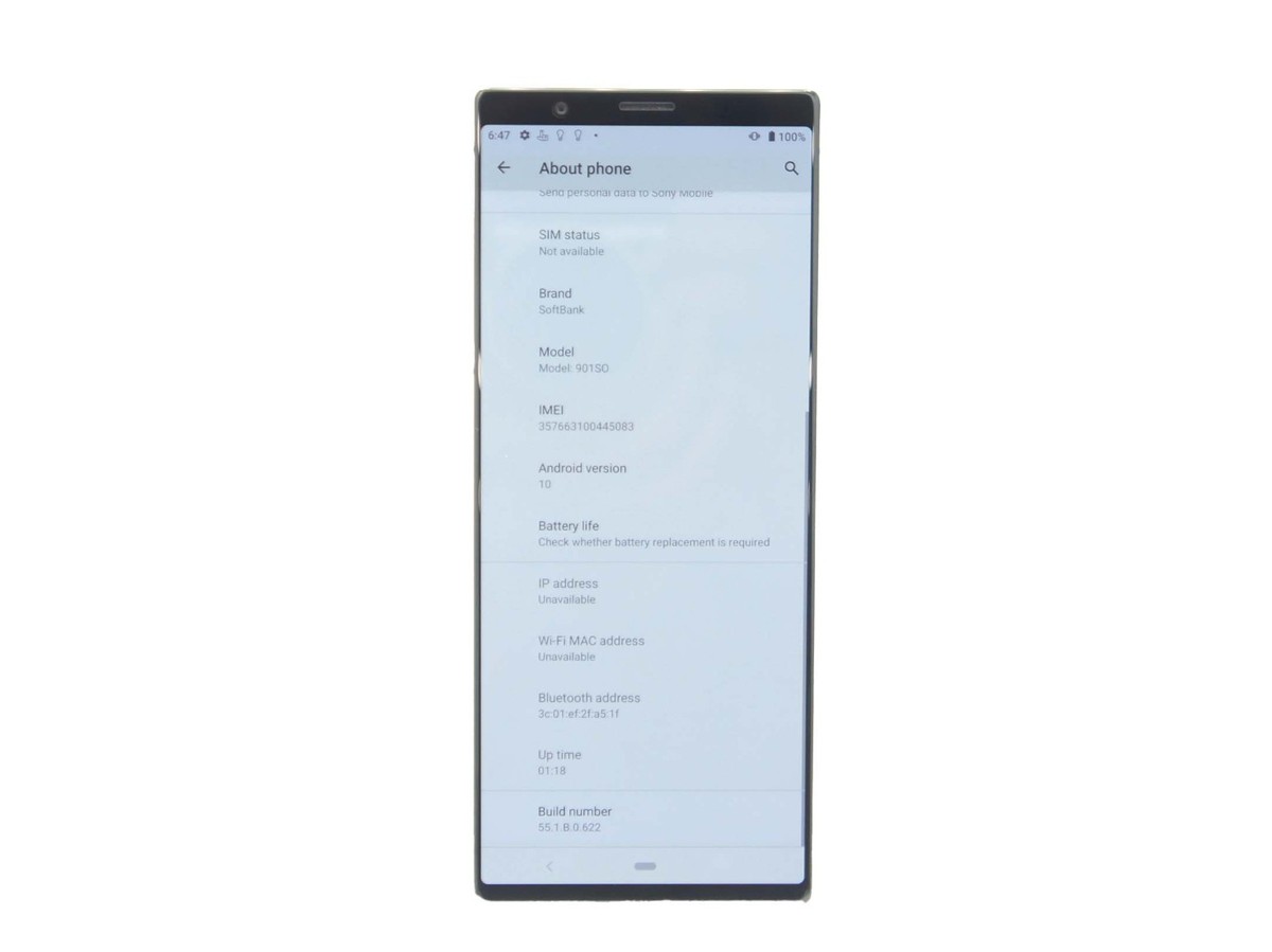 SONY XPERIA 5 901SO 64GB Platinum Silver Sim-free Softbank Version