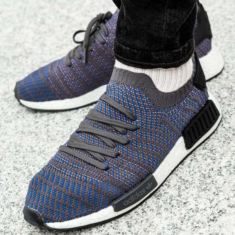 Adidas NMD R1 STLT Primeknit PK Blue Black Coral CQ2388 Boost