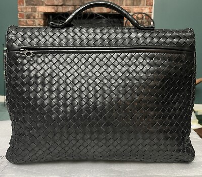 Bottega Veneta Briefcase Intrecciato Envelope Black leather
