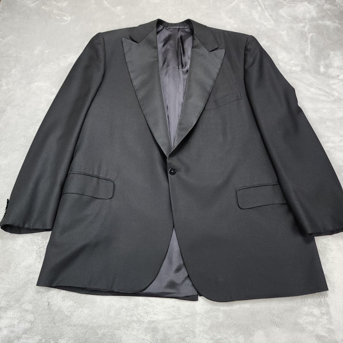 Oxxford Clothes Tuxedo Jacket Mens 48L Black Pure Wool Satin Trim