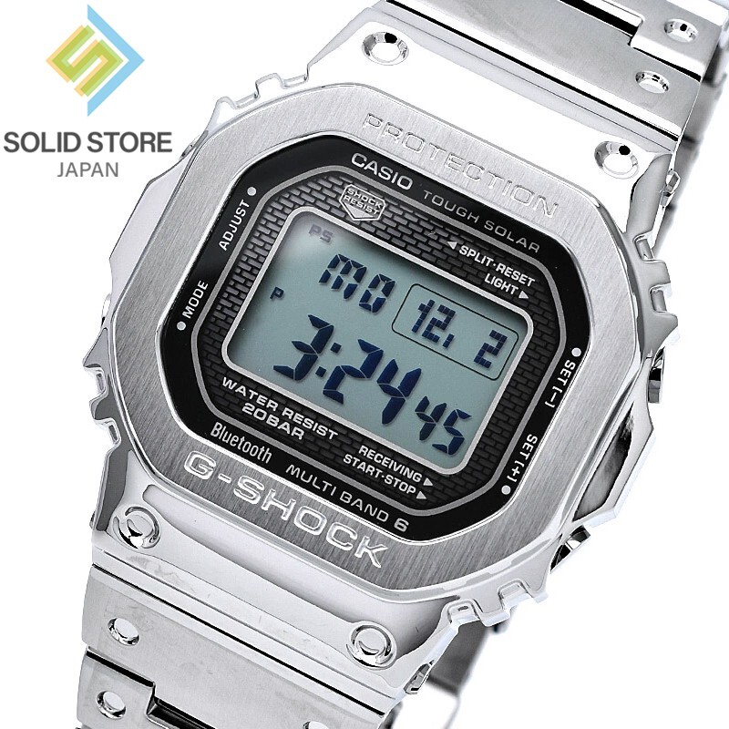 CASIO G-SHOCK GMW-B5000D-1JF Full Metal Silver Bluetooth Radio