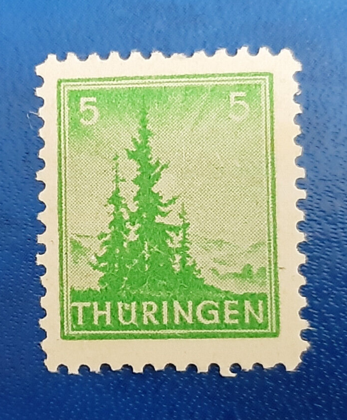 Germany Stamp Soviet Zone Thuringia 5 Pfennig 1945 SBZ Mi. Nr. 94