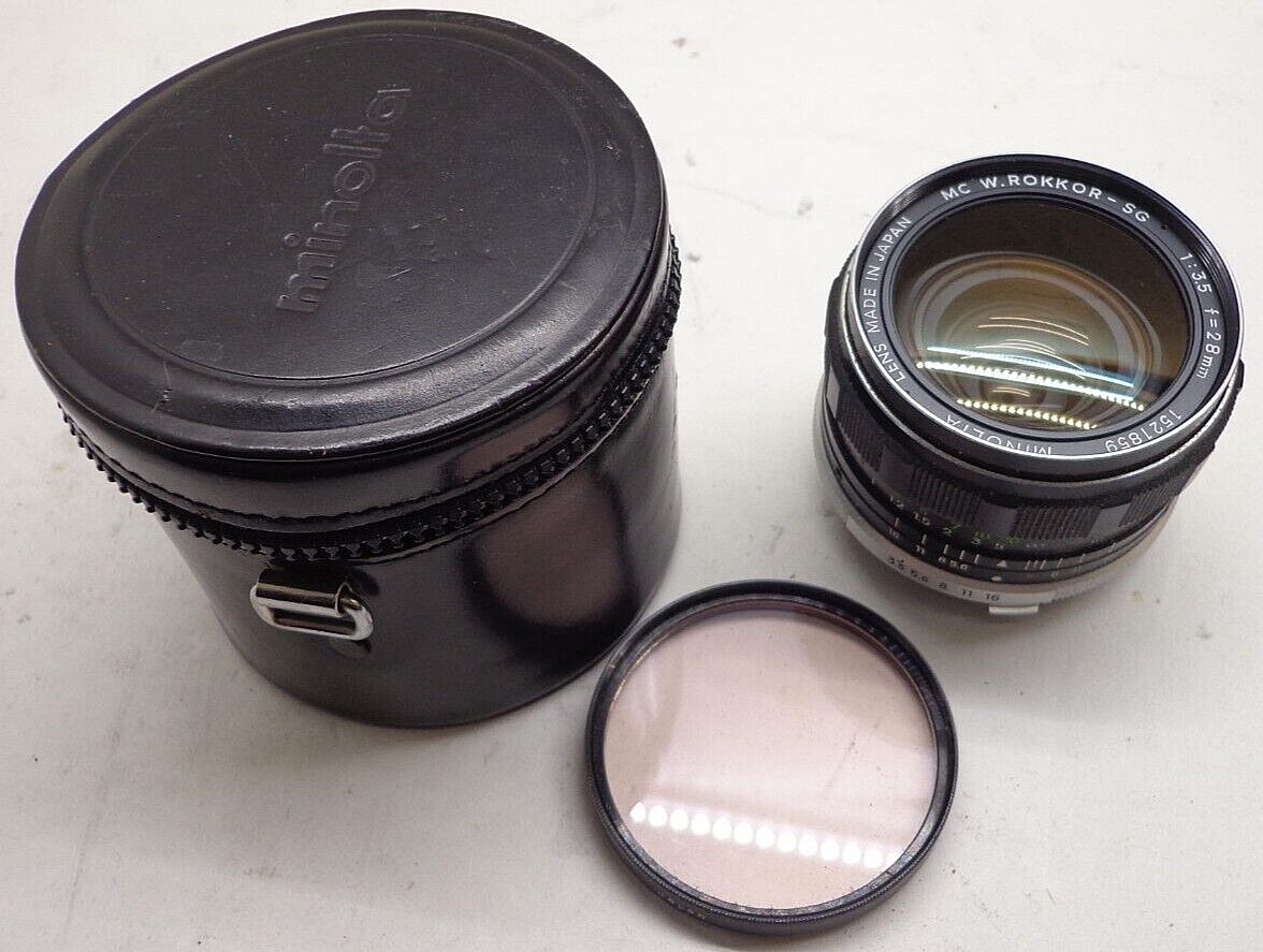 Minolta MC W.Rokkor-SG 28mm 1:3.5 Lens X-700 X-370 X-570 SRT 101