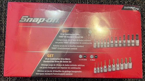 Snap On 212torxhexm, 12pc Torx Socket Set And 10pc Hex Bit Socket