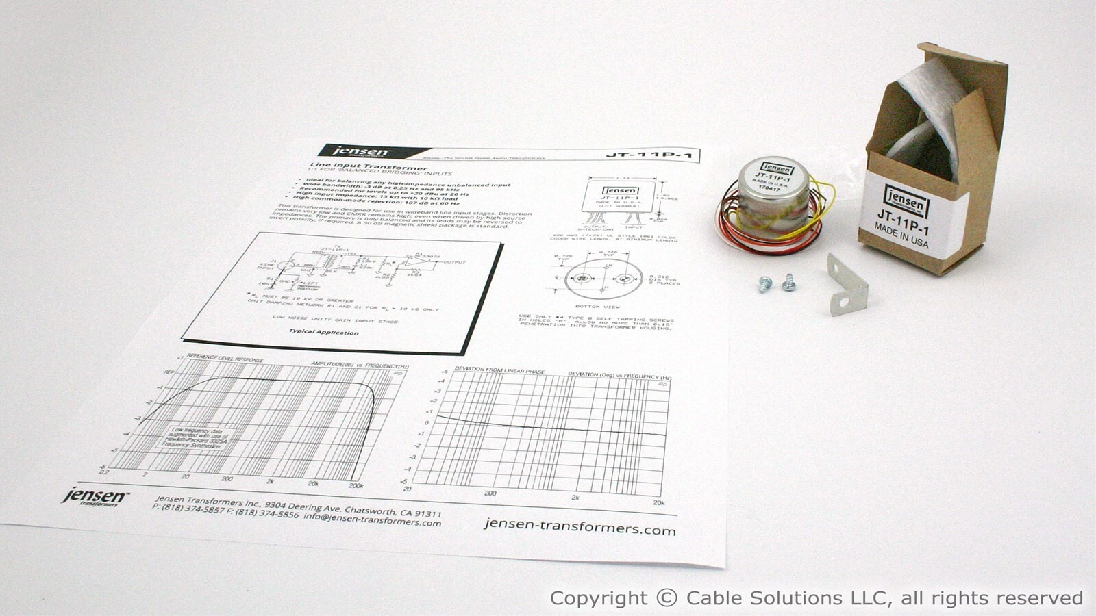 Line Input Transformer-1:1 High-Impedance Balanced, Jensen