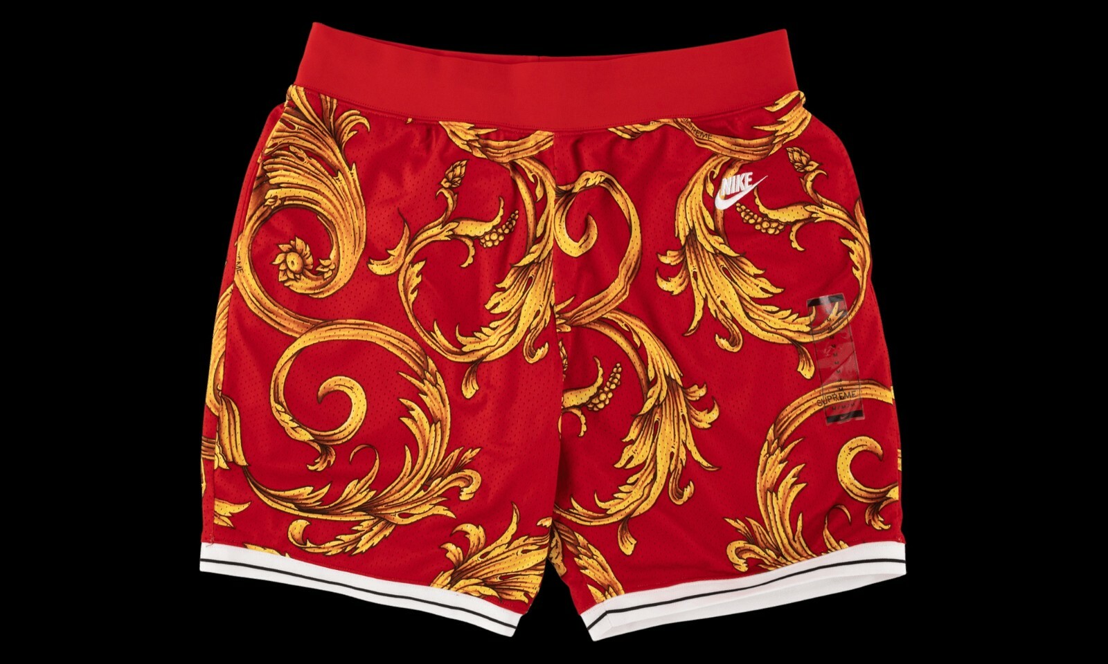 SS14 Supreme / Nike Basketball Shorts Red/Gold 'Versace' 648794