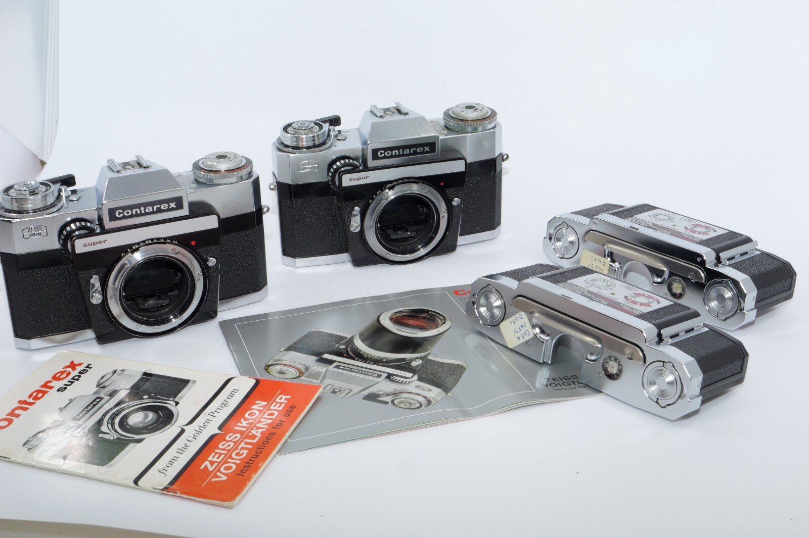 Two Zeiss Ikon Contarex Super Film cameras. CONSECUTIVE serial