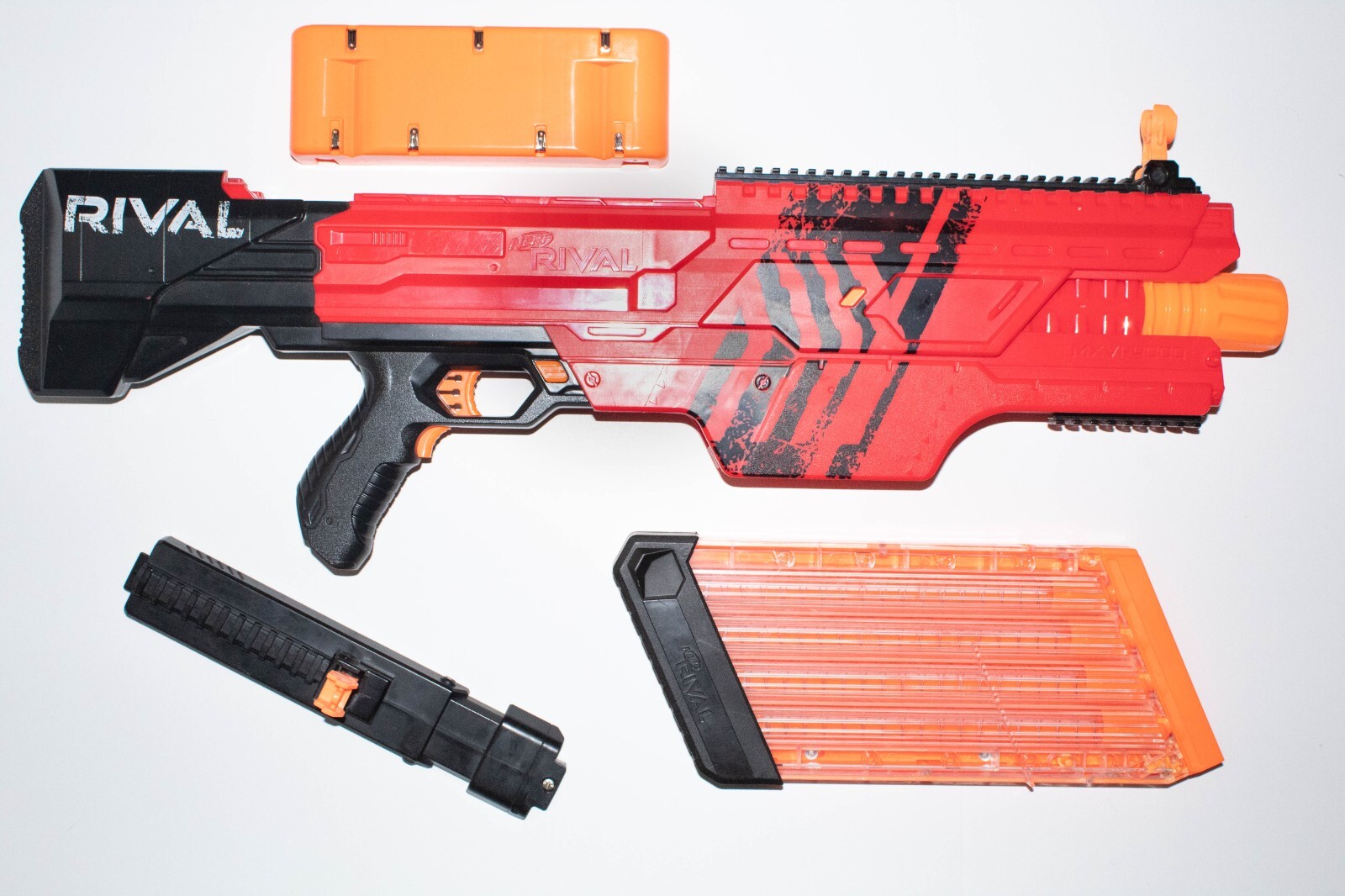 NERF Rival Khaos MXVI-4000 Blaster & Mag Red Tested & Works | eBay