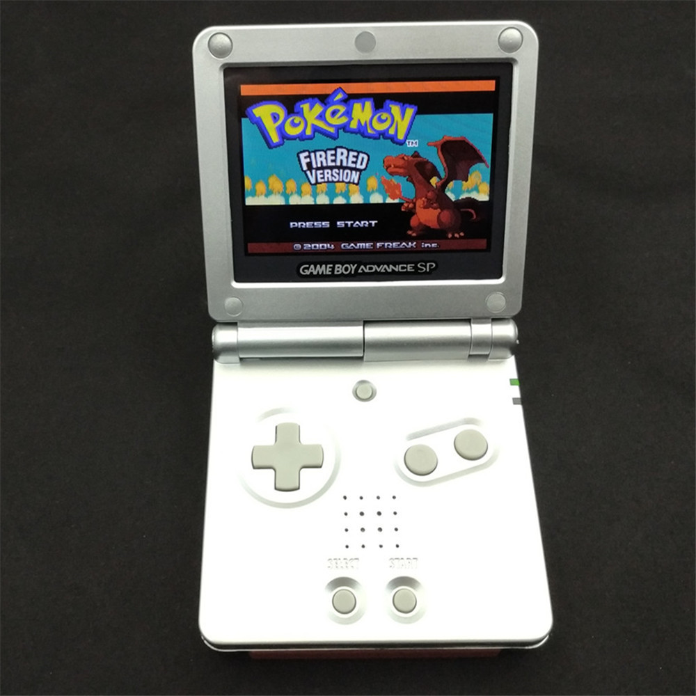 Silver Game Boy Advance GBA SP Console w/ AGS 101 Brighter Backlit
