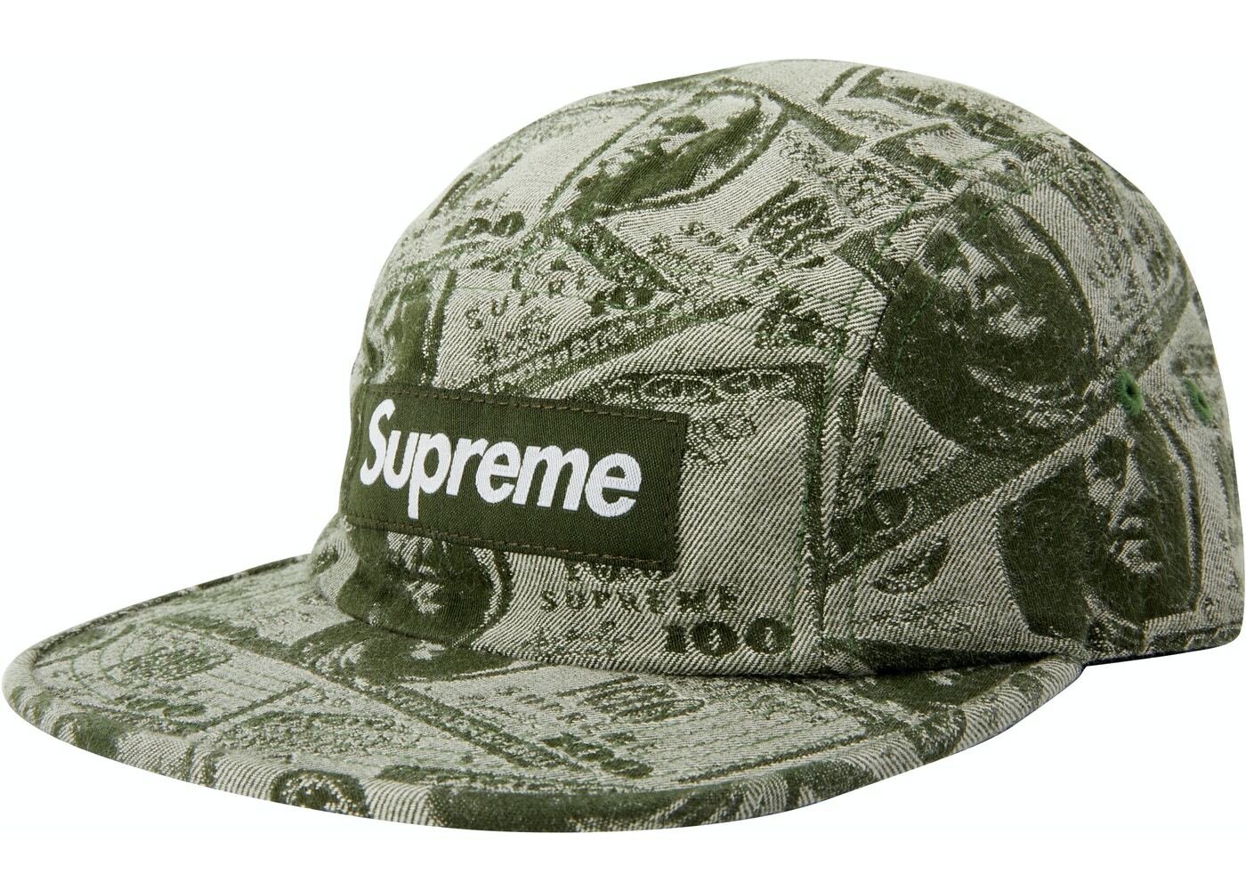 Supreme 100 Dollar Bill Camp Cap Green O/S FW17