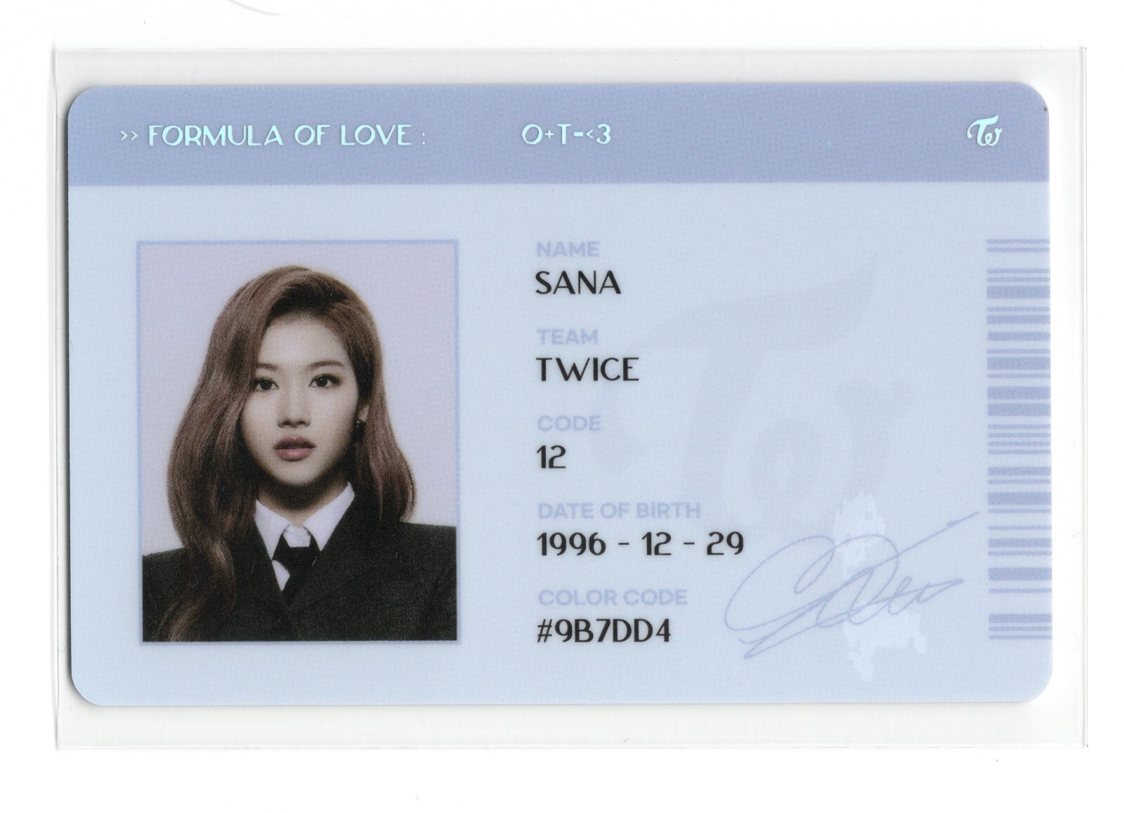 Twice Sana Photocard | Formula of Love ID Card | eBay