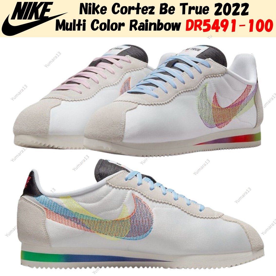 Nike Cortez Be True 2022 Multi Color Rainbow DR5491-100 Men's Size