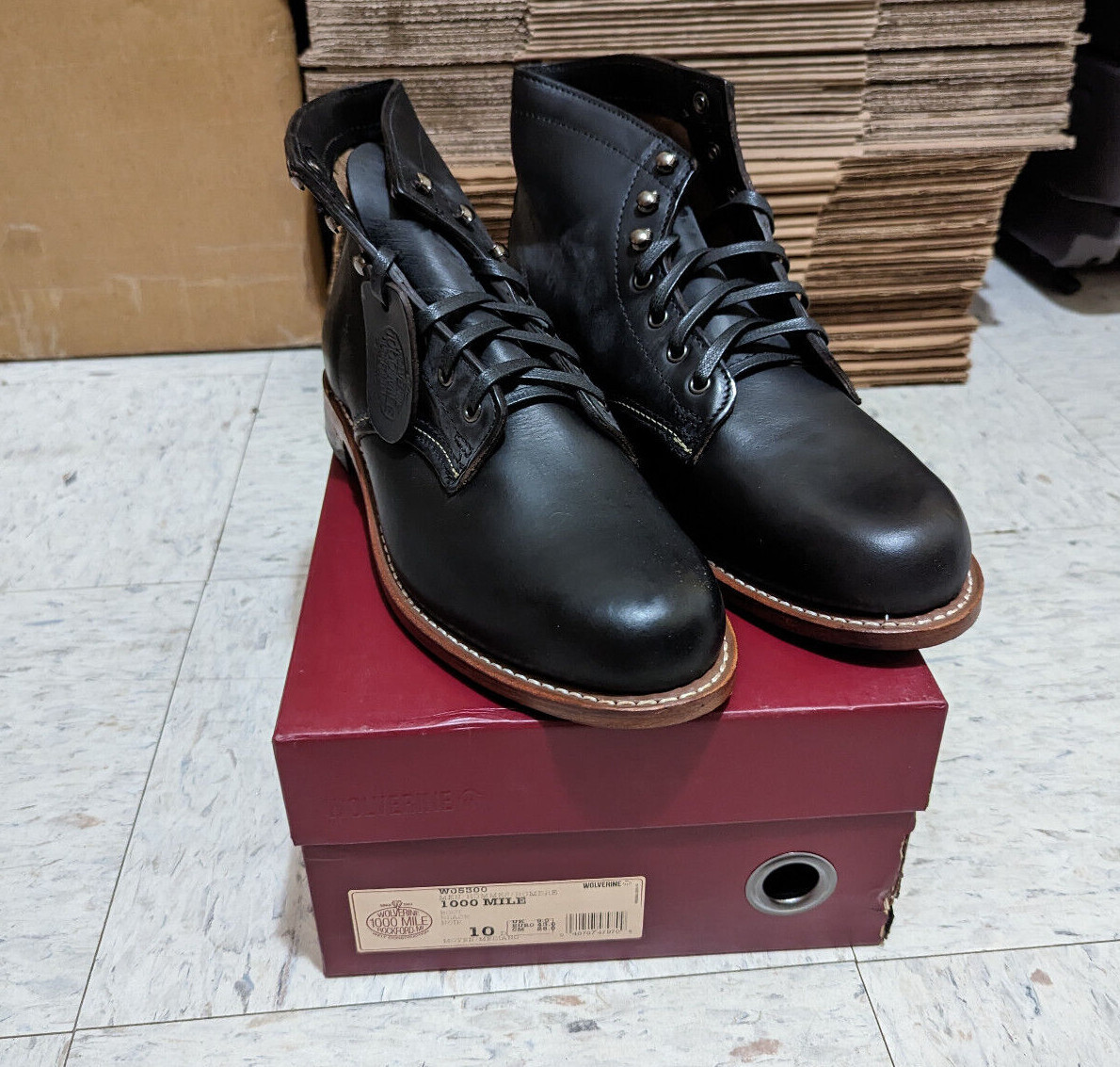 Wolverine 1000 Miles Men's Original boots Made In USA W05300 Black