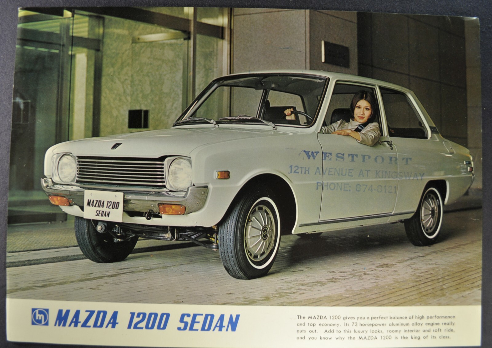 1968 Mazda 1200 Sedan Sales Brochure Sheet Toyo Kogyo Excellent
