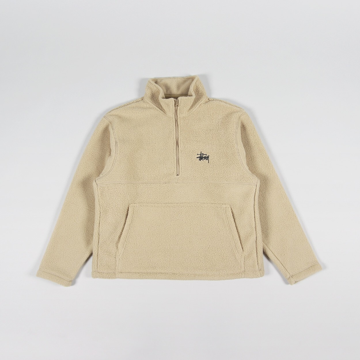 Stussy Half Zip Mock Neck Fleece (Beige), Size S | eBay