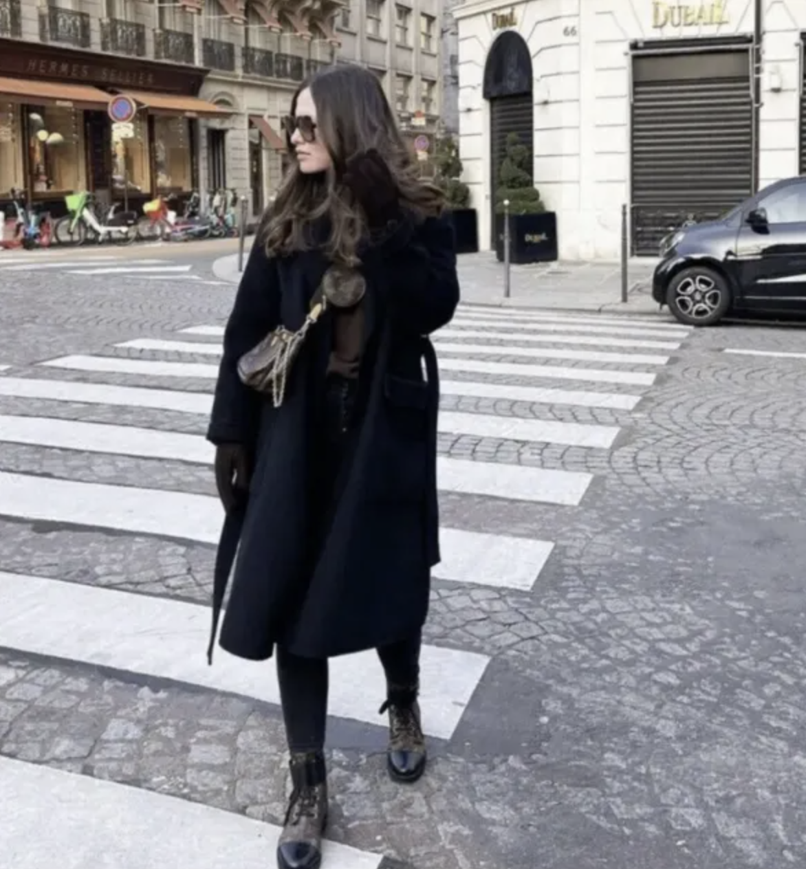 ZARA WOMEN NEW WOOL BLEND BELTED COAT Double Faced BLACK 8491/721