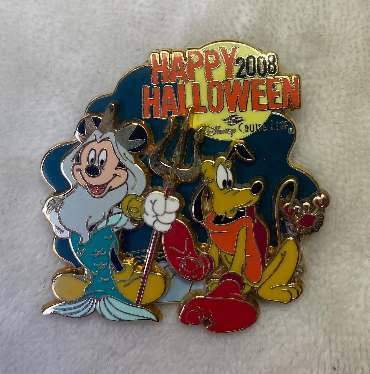 DCL Happy Halloween 2008 Disney Pin Mickey/King Triton Pluto
