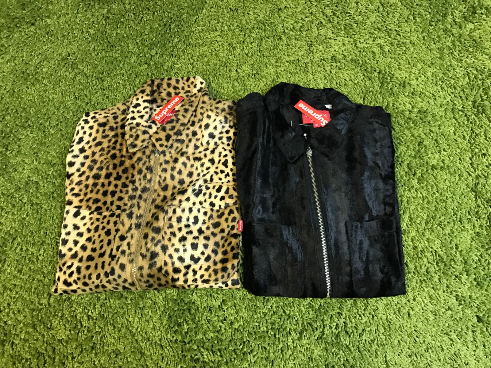 Supreme F/W 2017 Cheetah Pile Zip Up Shirt Box Logo | eBay