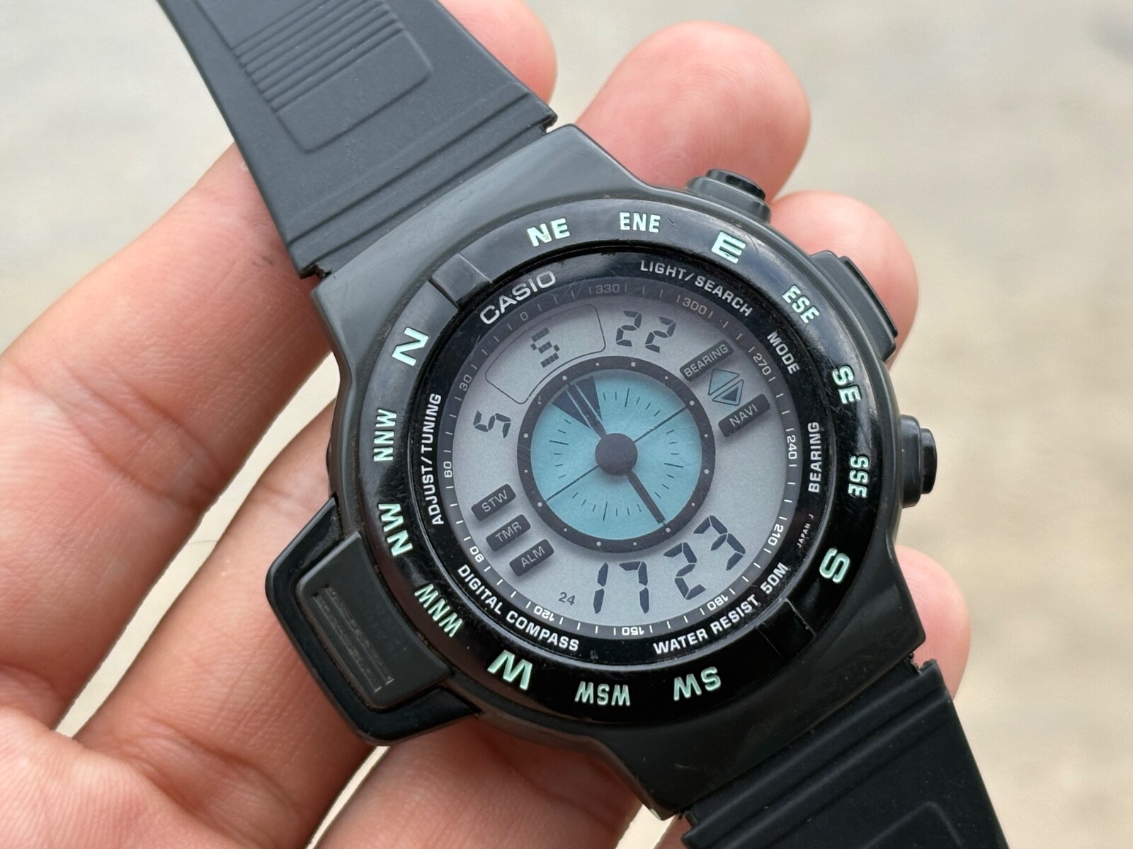 CASIO CPW-100 DIGITAL COMPASS ALARM CHRONOGRAPH VINTAGE WATCH