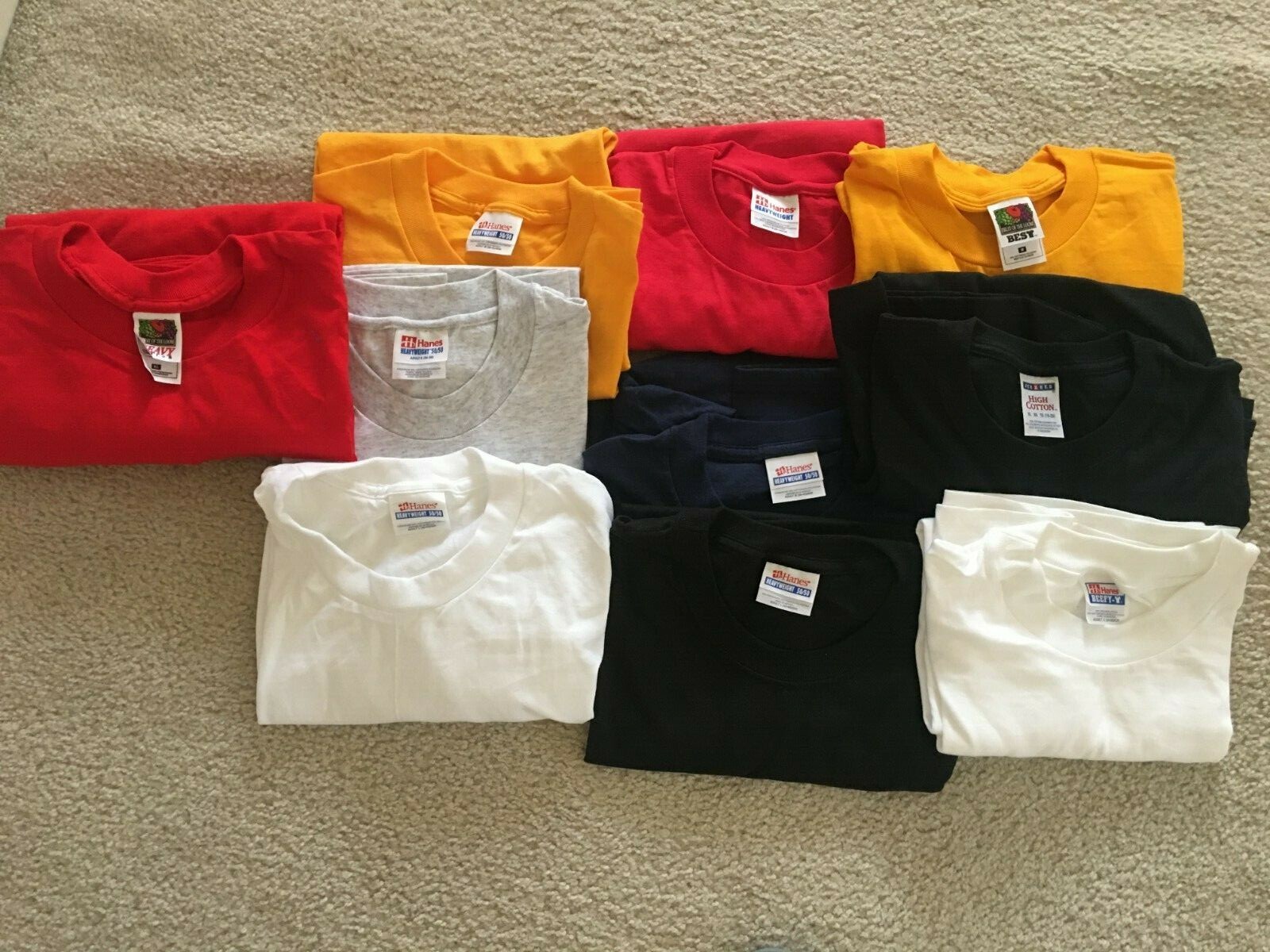 NEW VINTAGE 90's HANES HEAVYWEIGHT/BEEFY & FRUIT OF the LOOM T